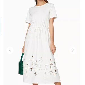 See by Chloe White Scoop Neck Maxi Dress with Eyelet Detailing
